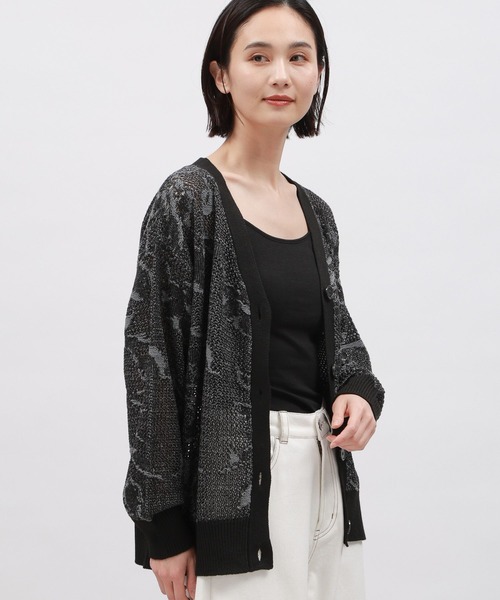 「LAKOLE」 カーディガン MEDIUM グリーン レディース_画像3