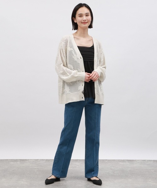 「LAKOLE」 カーディガン MEDIUM グリーン レディース_画像4