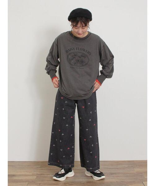 「Samansa Mos2」 デニムパンツ L ブラック レディース_画像4