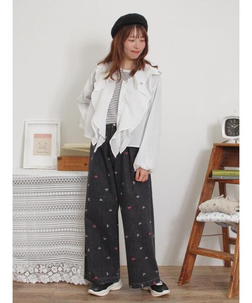 「Samansa Mos2」 デニムパンツ L ブラック レディース_画像8