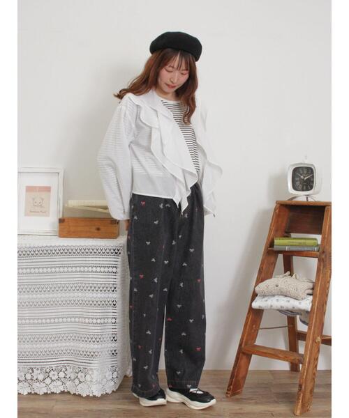 「Samansa Mos2」 デニムパンツ L ブラック レディース_画像9