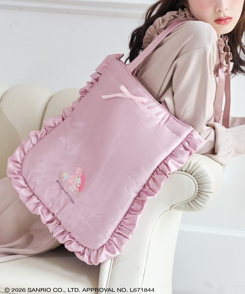 クラシカルピンク×マーガレット刺繍 ダブルフリル ツインショルダーバッグ✩.*˚ WILLSELECTION（ウィルセレクション） トートバッグ WILLSELECTION