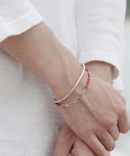 SunKu（サンク） ブレスレット Small Beads Bracelet-RED メンズ