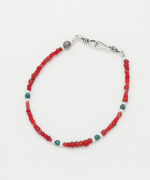 SunKu（サンク） ブレスレット Small Beads Bracelet-RED メンズ