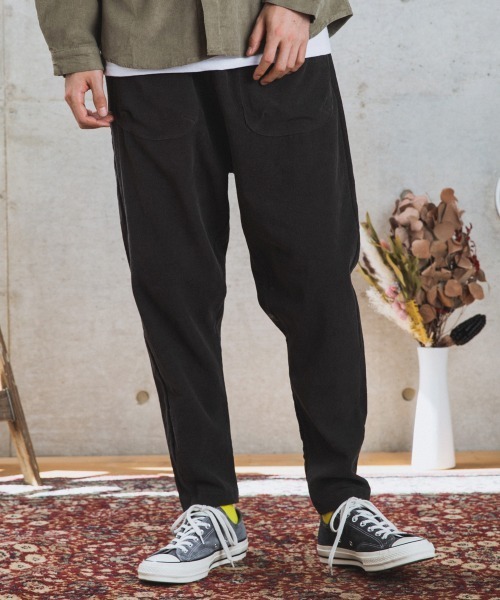 rehacer サルエルパンツ 黒 新品未使用 rehacer メンズサルエルパンツ（柄：無地）｜ボトムス、パンツ