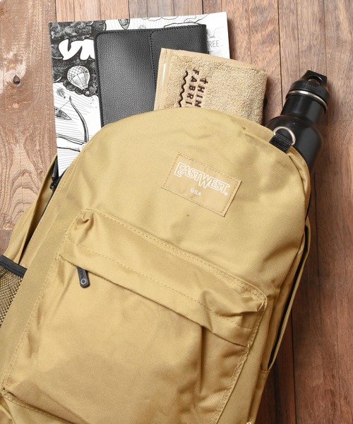 EAST WEST ブラックバックパック East West U.S.A. Simple Travel Bookbag, Plain Black Backpack