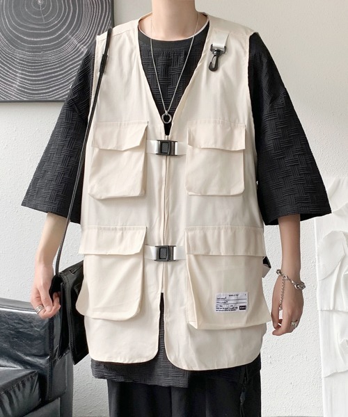ベスト ジレ 「FVLMEN」4pocket zip big vest/4ポケット ジップ