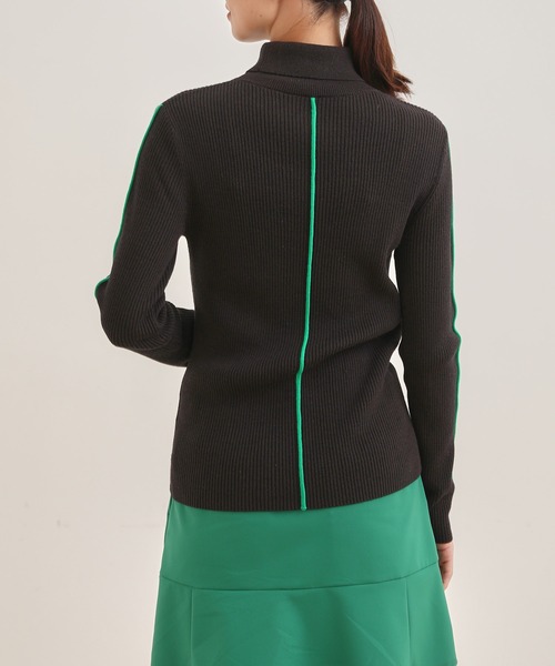 ニット セーター slashed neck rib pullover(スラッシュドネックリブプルオーバー) レディース JUN&ROPE' ニット セーター 細ラインスリット衿リブ長袖プル