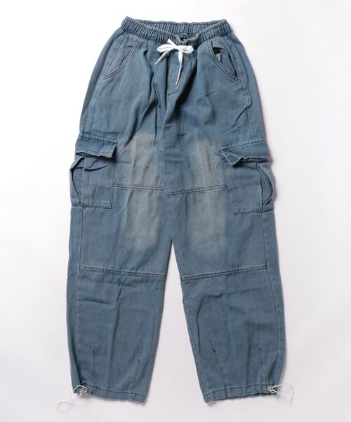カーゴパンツ デニム ジーンズ 裾ファスナー ユニセックス L1703 カーゴパンツ デニム ジーンズ 裾ファスナー ユニセックス L1703