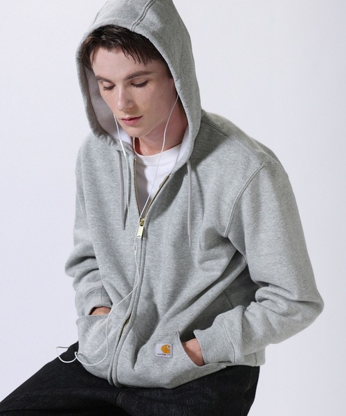 カーハート 裏サーマル ジップアップ パーカー ダブルフェイス グレー XL Carhartt（カーハート） パーカー 裏起毛 ルーズフィットミッド