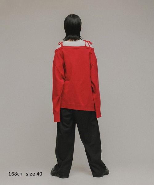 ニット セーター 「TOPS」STRING OVERSIZE KNIT レディース メンズ M TO R ニット セーター 「TOPS」STRING OVERSIZE KNIT