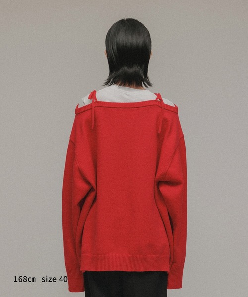 ニット セーター 「TOPS」STRING OVERSIZE KNIT レディース メンズ M TO R ニット セーター 「TOPS」STRING OVERSIZE KNIT