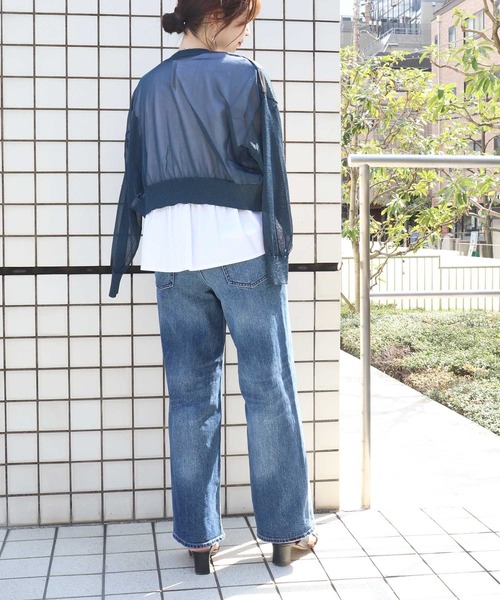 Jines カーディガン クルーネックシアーラメカーディガン