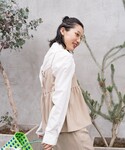 ワイドパンツ パンツ リネンタッチ キャミ パ...の詳細画像5