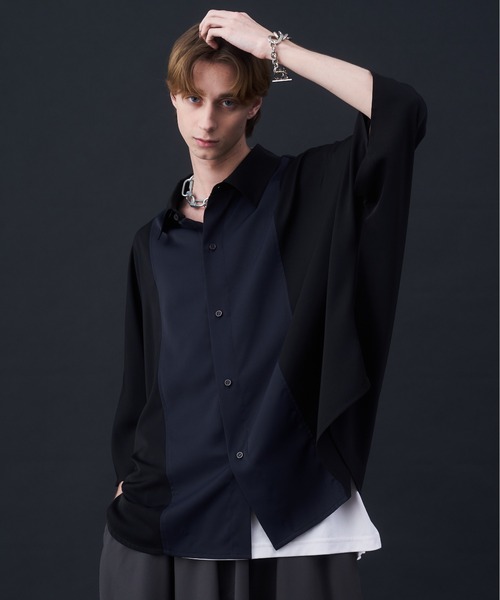 KUUUPY シャツ Switching Short-Sleeve Dolman Shirt - 切替半袖