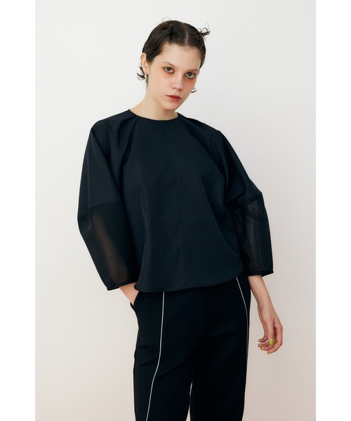 tシャツ Volume sleeve docking blouse　ボリュームスリーブドッキングブラウス レディース