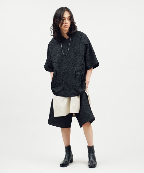 Y-3　ハーフパンツ　アディダス　ショートパンツ　アシメ　黒　フレア　ギャザー Y-3 ハーフパンツ アディダス ショートパンツ アシメ 黒 フレア
