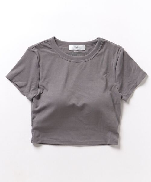 RiLi tシャツ Tシャツ カップ付きクロップドTシャツ「RL