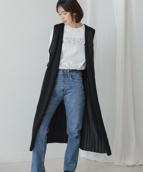 BEAUTY &YOUTH プリーツワンピース ノースリーブワンピースジレ