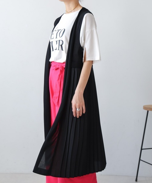 BEAUTY &YOUTH プリーツワンピース ノースリーブワンピース　ジレ BEAUTY &YOUTH プリーツワンピース ノースリーブワンピースジレ