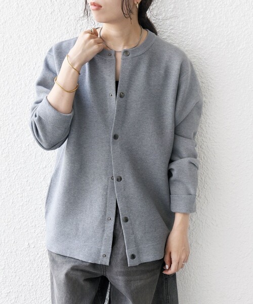 SHIPS any カーディガン any: 「手洗い可能」ミラノリブ クルーネック