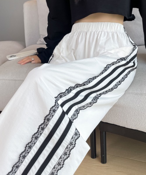 グラムリップス　トラックパンツ　レース　TRACK-PANTS ブラック　完売品 PRANK PROJECT（プランクプロジェクト）の「ジップトラック