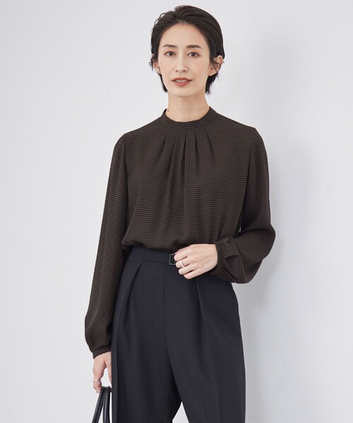 icb 38号　BackSatinAmunzen ハイネックブラウス ICB（アイシービー） ブラウス シャツ BackSatinAmunzen ハイネック