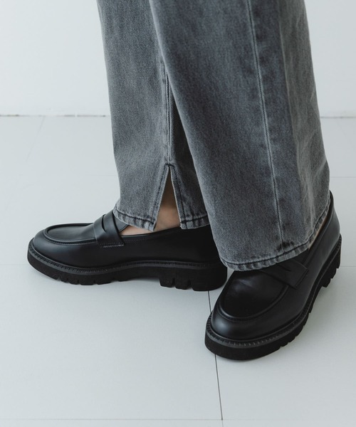 Knouth Marf ブラック プラットフォーム ローファー22.5ｃｍ相当 RODE SKO ローファー プラットフォームローファー レディース