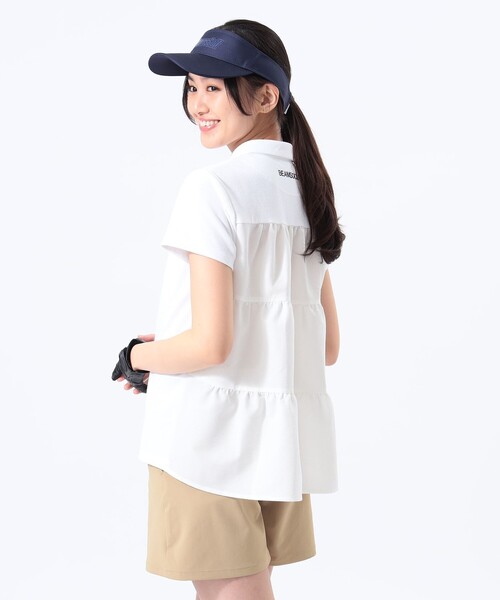 BEAMSGOLF ポロシャツ レディース ホワイト BEAMS GOLF BEAMS GOLF ORANGE / 正面標誌 Polo 衫 [DRY/UV