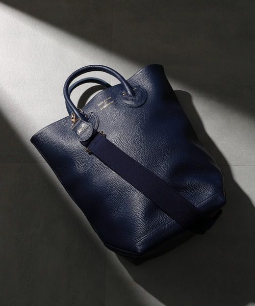 スマホショルダー トートバッグ 「YOUNG＆OLSEN」EMBOSSED LEATHER HAVERSACK M レディースの画像
