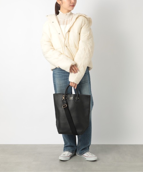 スマホショルダー トートバッグ 「YOUNG＆OLSEN」EMBOSSED LEATHER HAVERSACK M レディースの画像