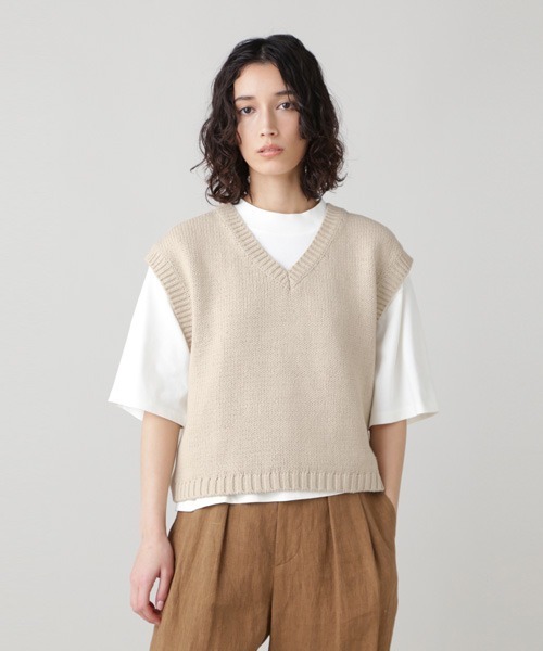 「MHL.」 長袖ニット 2 ブラック レディース MHL. 「MHL.」 Vネックニット 2 ブラック レディース : ZOZOTOWN