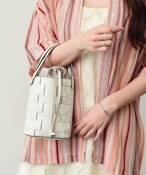 ハンドバッグ 「LORISTELLA」レザーミニバケットバッグ(Q56505)