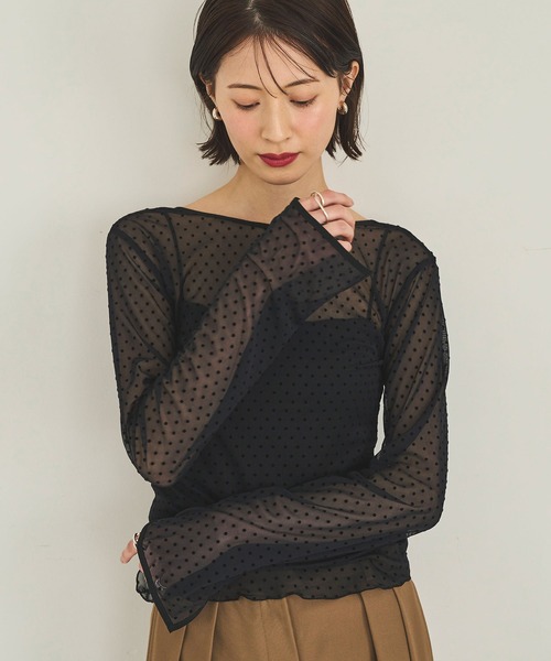 トップス tokiwa meilmada tシャツ 2wayフロッキードットシアートップス