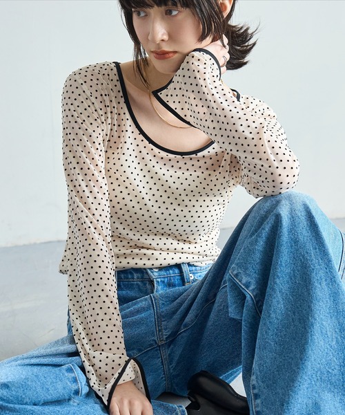 フロッキーハートシアートップス ☆H.Sフロッキー星柄シアートップス｜チャオパニックティピーの通販