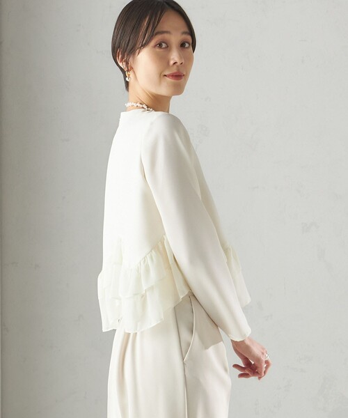 kaene☆花園☆ペプラム袖レースブラウス kaene（カエン） ブラウス シャツ kaene:「洗濯機可能」フリル