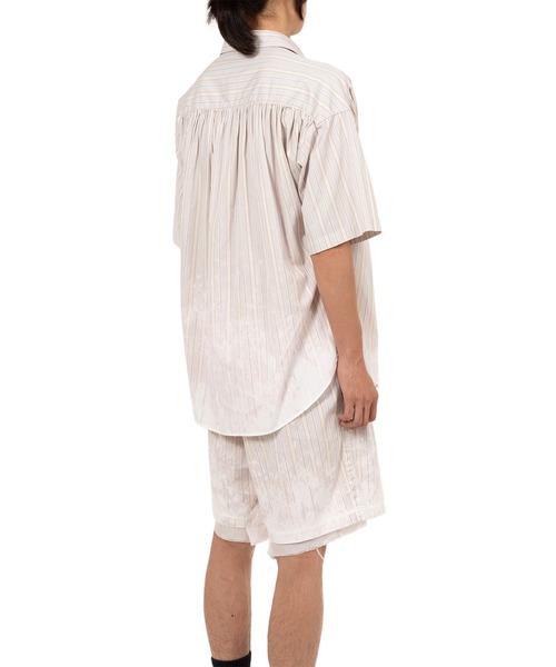 KAMIYA シャツ Bleached Stripe S/S Shirt メンズ : ZOZOTOWN