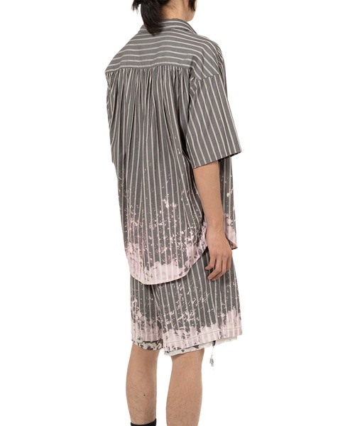KAMIYA シャツ Bleached Stripe S/S Shirt メンズ : ZOZOTOWN
