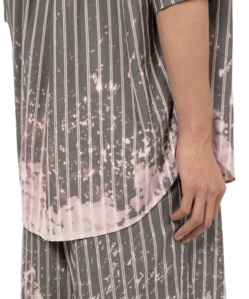 KAMIYA シャツ Bleached Stripe S/S Shirt メンズ : ZOZOTOWN