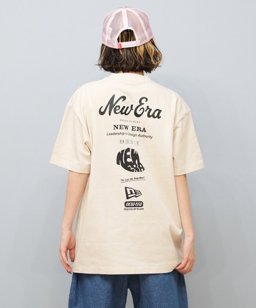 海外限定 New Era ロゴ バックプリント Tシャツ NEW ERA tシャツ ERA/ニューエラ 半袖Tシャツ オーバーサイズ
