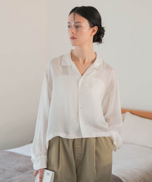ブラウス シャツ new basic　キュプラショートシャツ レディース