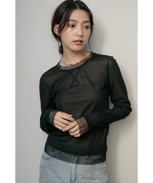 tシャツ AGAWD メッシュレイヤードトップス　 レディース メンズ AGAWD tシャツ メッシュレイヤードトップス レディース メンズ