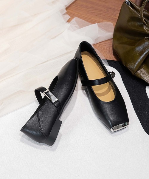 shoes365 パンプス 「shoes 365」スクエアトゥメリージェーンシューズ