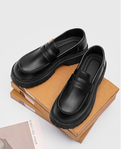 link lot ローファー 厚底ボリュームソールローファー トラックソール