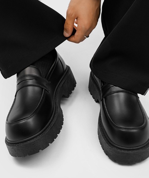 link lot ローファー 厚底ボリュームソールローファー トラックソール