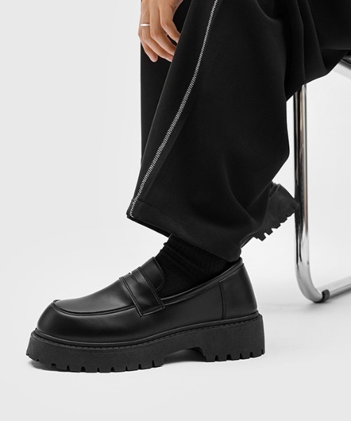 link lot ローファー 厚底ボリュームソールローファー トラックソール