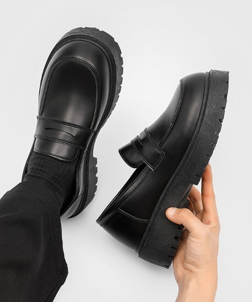 link lot ローファー 厚底ボリュームソールローファー トラックソール