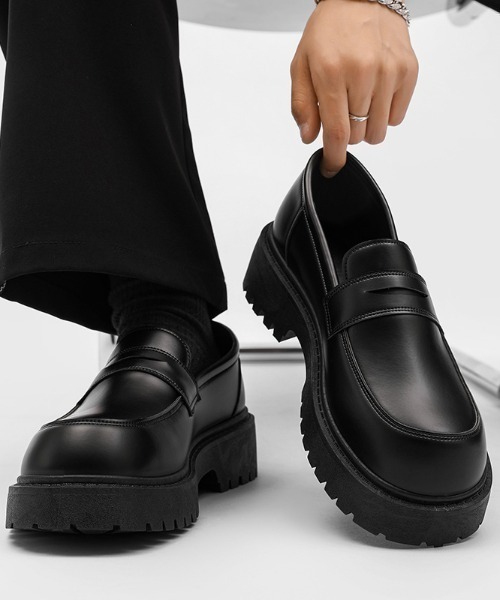 link lot ローファー 厚底ボリュームソールローファー トラックソール