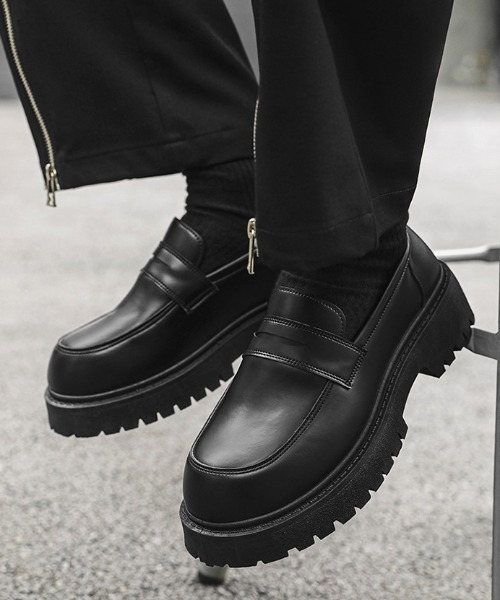 link lot ローファー 厚底ボリュームソールローファー トラックソール