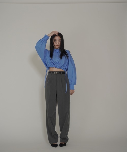 ブラウス シャツ ショート ギャザー シャツ セレクト KINO THE KEI レディース KINO THE KEI ブラウス シャツ ショート ギャザー セレクト